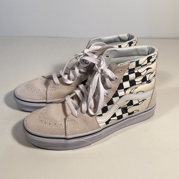 Vans SK8 Hi Checkerboard Flame Suede Sneakers Women Size 8 (men size 6.5) - Picture 3 of 8